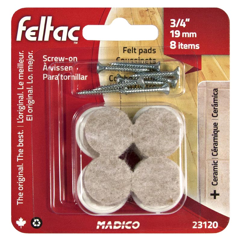 MADICO FELTAC Multipack 1 1//8/" 1 1//2/" Furniture Leg Felt Floor Savers 23305