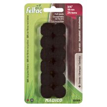 Madico ECO FELTAC Self-Stick Felt Floor Savers Round Black 19mm 24pk