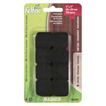 Madico ECO FELTAC Self-Stick Felt Floor Savers Square Black 25mm 16pk
