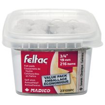 FELTAC Self-Stick Felt Floor Savers Round 19mm 208pk