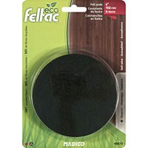 ECO FELTAC Self-Stick Felt Floor Savers 102mm Round Black 4pk
