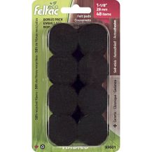 ECO FELTAC Self-Stick Felt Floor Savers  29mm Round Black 48pk