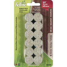 ECO FELTAC Self-Stick Felt Floor Savers  19mm Round Beige 48pk