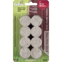 ECO FELTAC Self-Stick Felt Floor Savers  25mm Round Beige 48pk