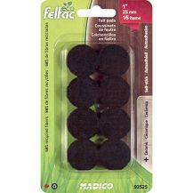 ECO FELTAC Self-Stick Felt Floor Savers  25mm Round Black 16pk