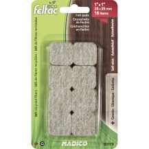 ECO FELTAC Self-Stick Felt Floor Savers  25mm Square Beige 16pk