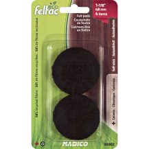 ECO FELTAC Self-Stick Felt Floor Savers  48mm Round Black 4pk