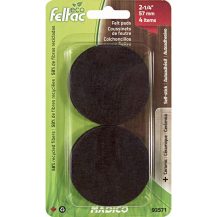 ECO FELTAC Self-Stick Felt Floor Savers  57mm Round Black 4pk