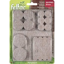 ECO FELTAC Self-Stick Felt Floor Savers Beige - Multipack 33pk