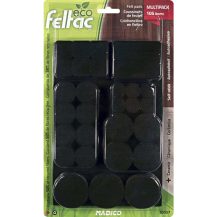 ECO FELTAC Self-Stick Felt Floor Savers  Black Multipack 105pk