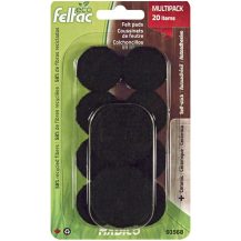 ECO FELTAC Self-Stick Felt Floor Savers  Black Multipack 20pk