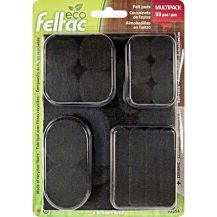ECO FELTAC Self-Stick Felt Floor Savers  Black Multipack 33pk